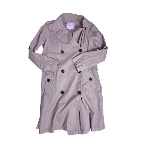 Madewell Jackets & Blazers - Madewell Beige Trench Coat Womens XXS Button Front Classic Minimalist Jacket